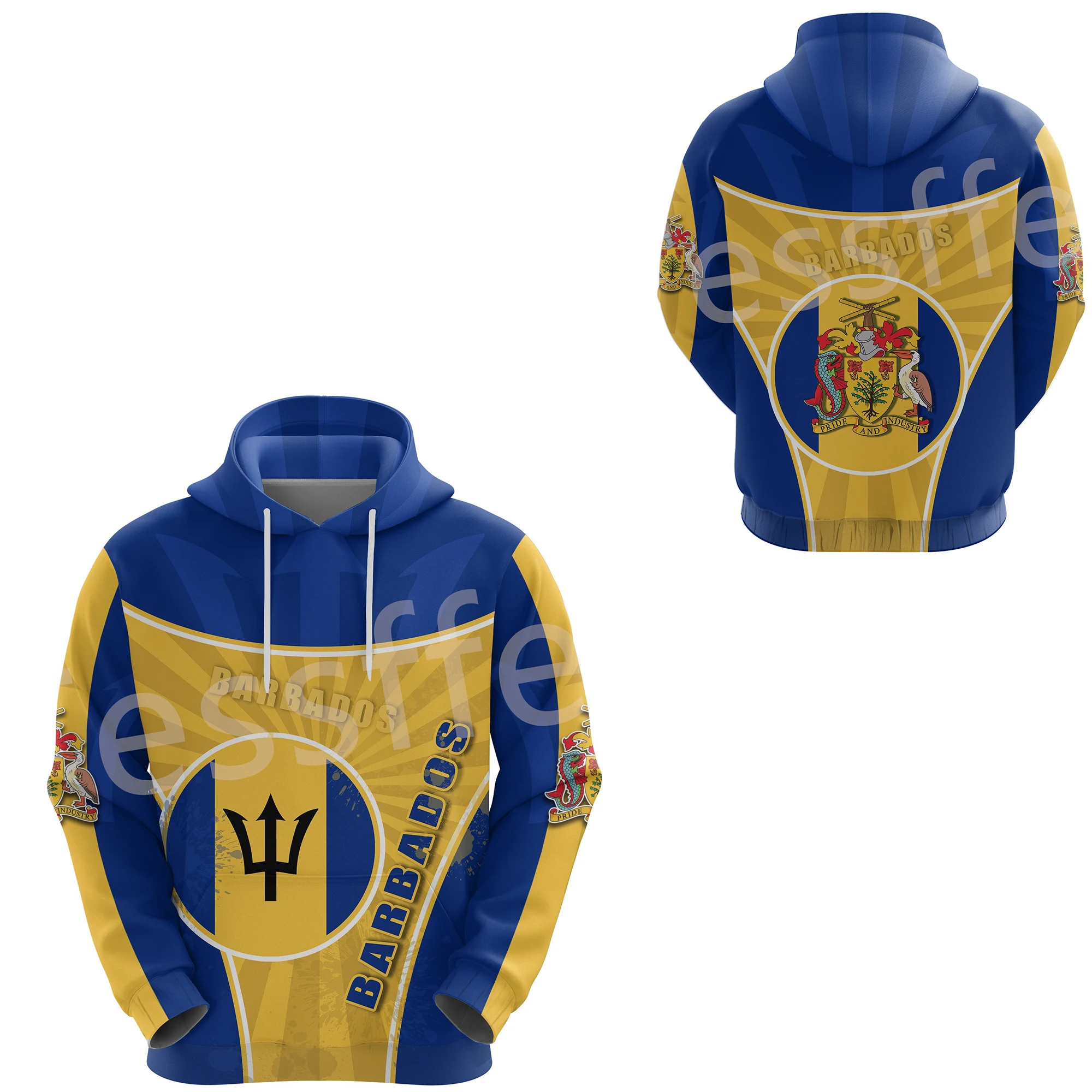 

Barbados Caribbean Country Flag Tattoo Retro Pullover 3DPrint Unisex Harajuku Autumn Streetwear Funny Casual Jacket Hoodies 26
