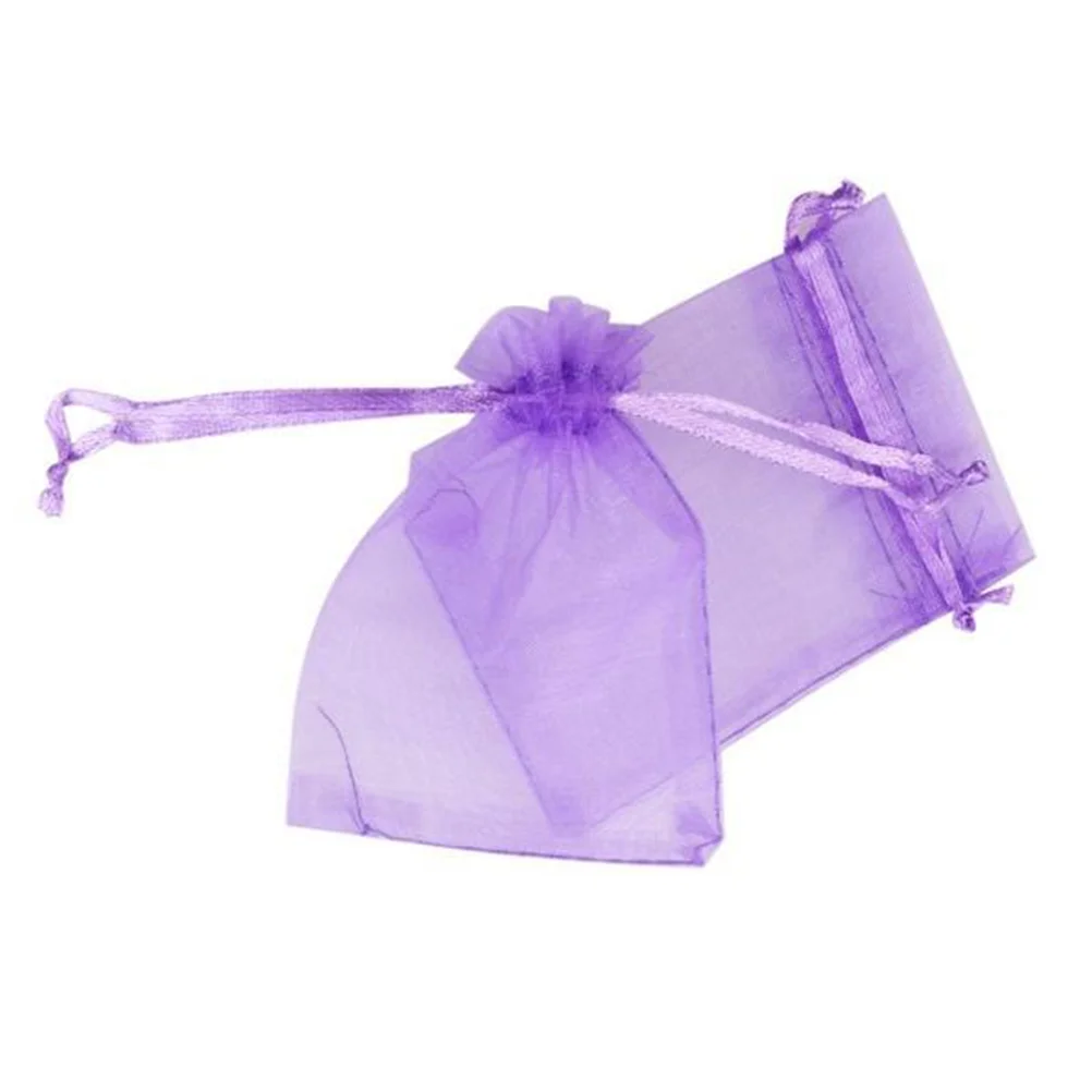 

100 Pcs Wedding Favor Bags Small Gift Drawstring Transparent Candy Lavender