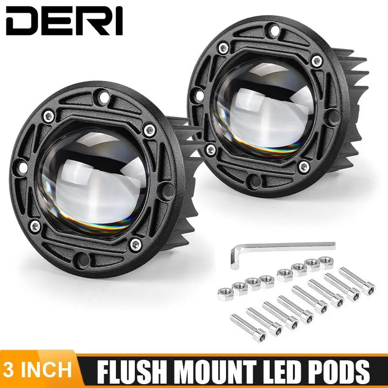 

3-дюймовый 8D объектив СВЕТОДИОДНЫЙ рабочий свет утапливаемое крепление фара дальнего света Противотуманные фары s для автомобилей грузовик...