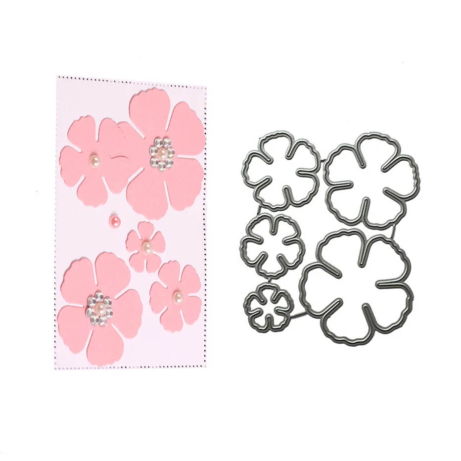 Вырезанные штампы с пятью лепестками для скрапбукинга оформление сделай сам