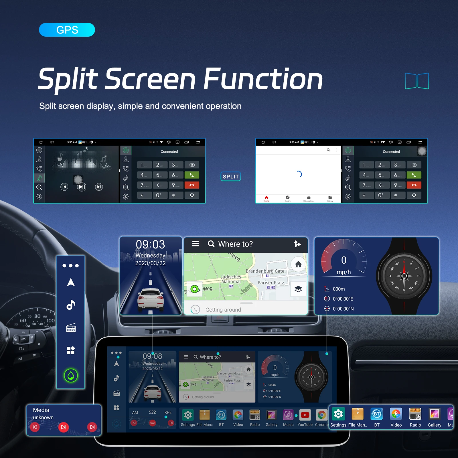 Автомагнитола Podofo 12 3 дюйма Android мультимедийный видеоплеер для Toyota LAND CRUISER 2023