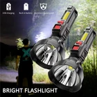 Суперъяркий фонарик, сильный светильник, портативный яркий фонарик с зарядкой от USB, уличный Многофункциональный Точечный светильник, светильник онарь для кемпинга, s