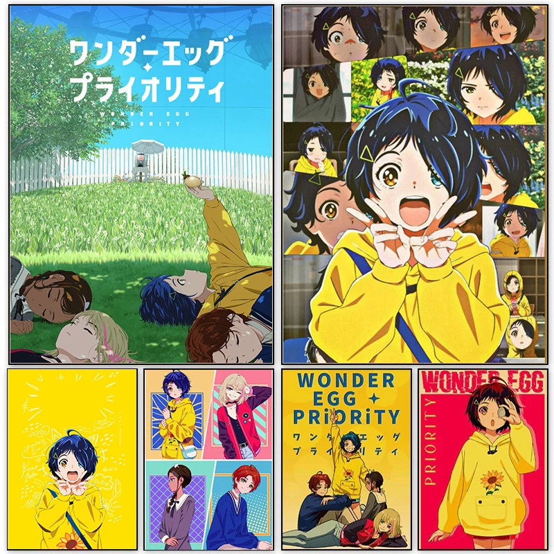 

Wonder Egg Priority Anime Retro Posters Cute Girl Ohto Ai Manga Figure Canvas Painting Wall Art Print Pictures Modern Home Decor