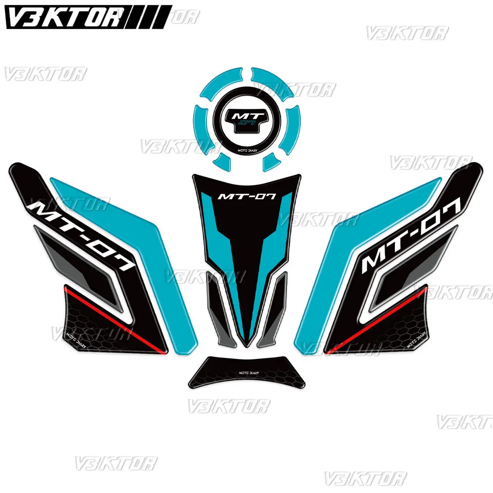 

3D полимерная накладка на бак, защитная наклейка на топливный бак мотоцикла для MT 07 MT07 MT-07 2024 2023 2022 2021