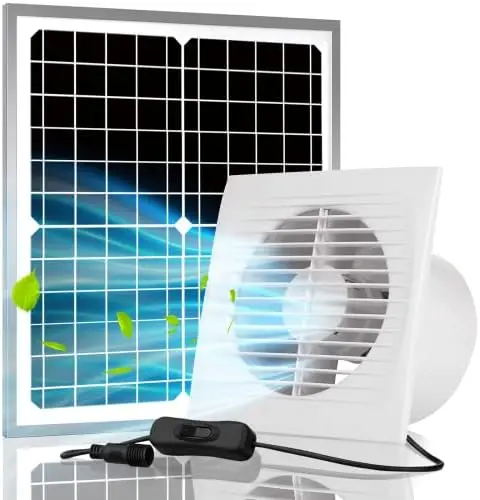 

Вытяжной вентилятор на солнечной батарее Pro, 20 Вт, солнечная панель + 8-дюймовый высокоскоростной вытяжной вентилятор с анти-обратным клапаном, монтажная вентиляция