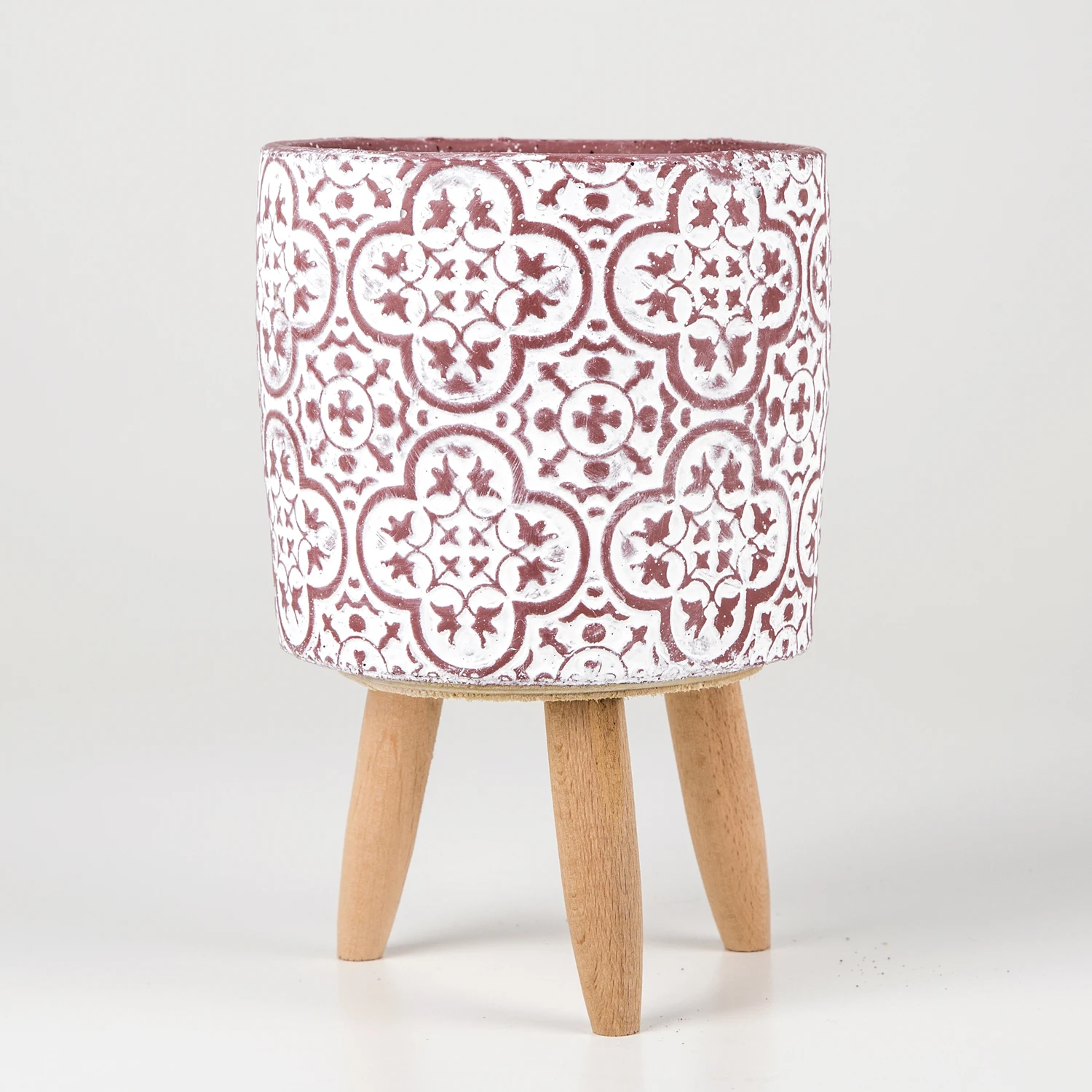 

Sonseason hittite patterned concrete red/white flower pot