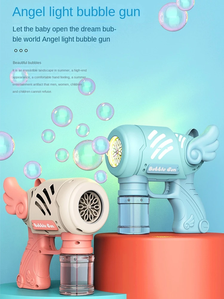 

10 hole bubble machine toy with wing light angel bubble gun electric bubble children's toy gun