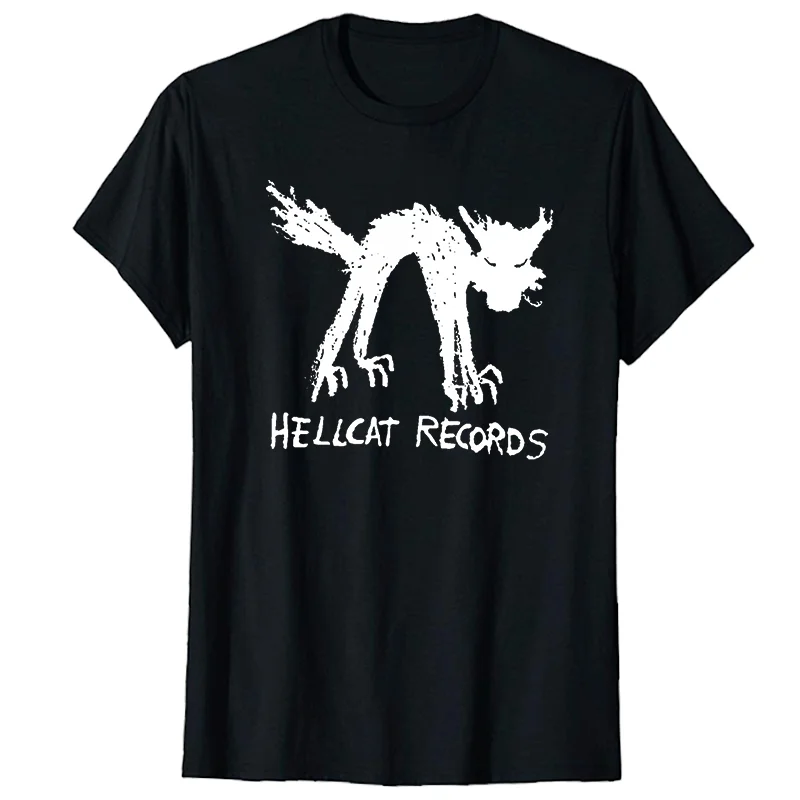 

Vinyl Records Seattle Record Store Music Cat Hell cat Unisex Black & White T-Shirt Graphic T-Shirt Summer Men's clothing