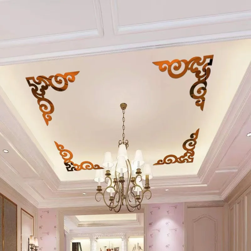 Самоклеящиеся зеркальные наклейки 3D 4 шт