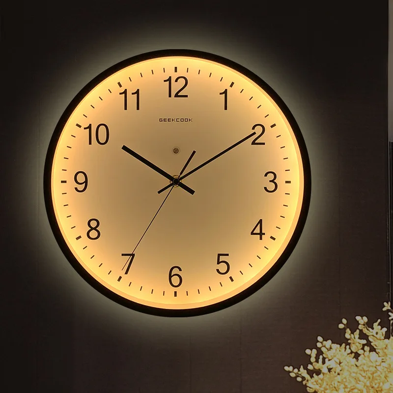 

Modern Living Room Clocks Luxury Design Kitchen Art Luminous Wall Clock Bedroom Digital Orologio Da Parete Wall Decor WWH35XP