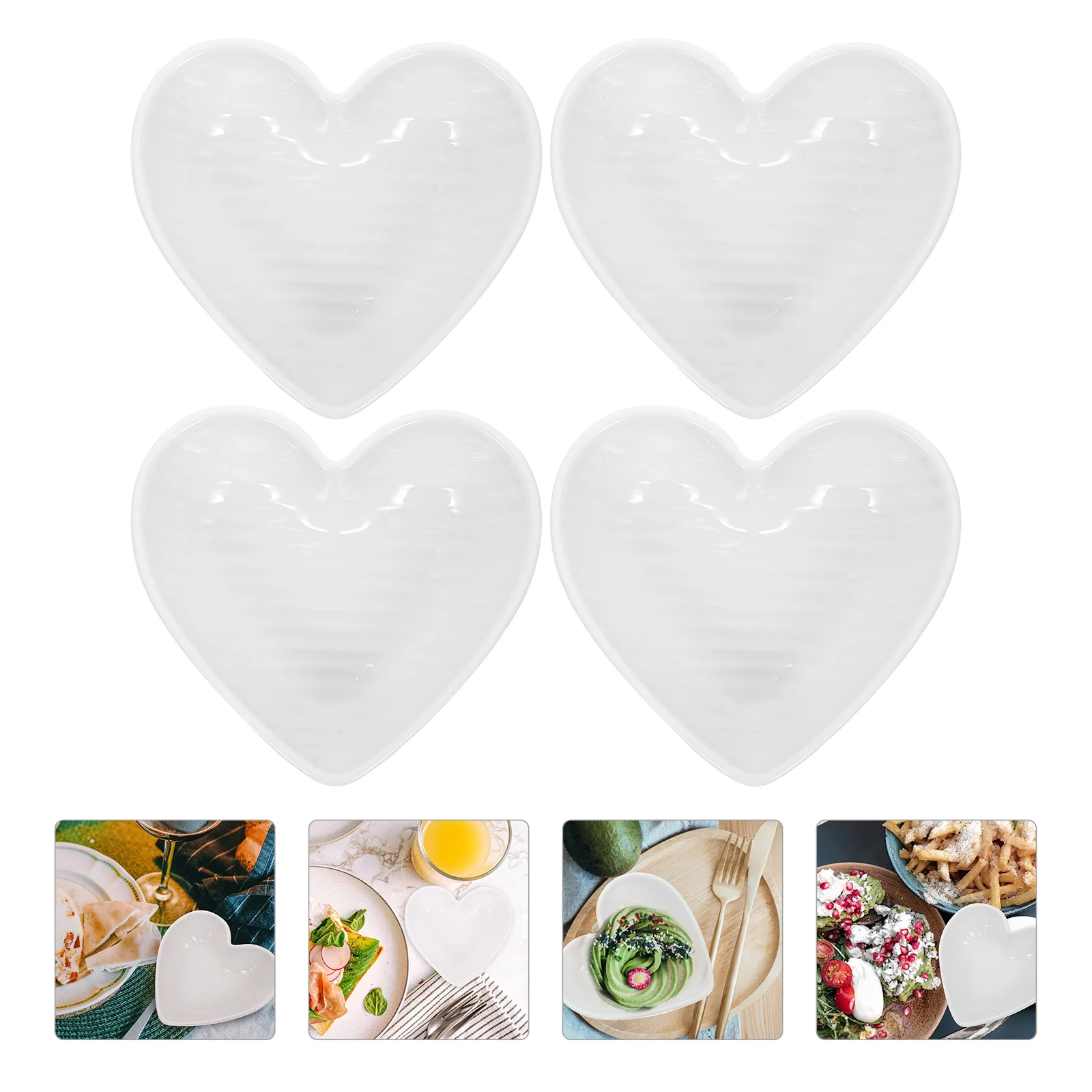 

4Pcs Delicate Ceramic Home Sauce Vinegar Dishes Seasoning Dishes