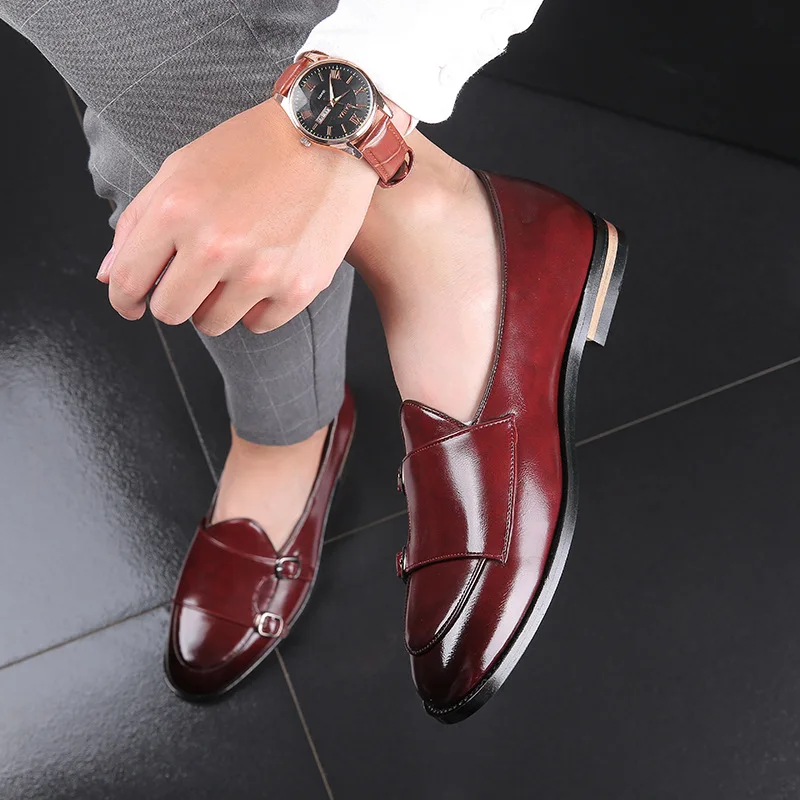 

New British Stylist Men's Trend Monk Strap Shoes Male Moccasins Wedding Prom Homecoming Office Party Footwear Zapatos De Novio