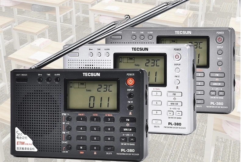 Original Tecsun PL-380 Full Band Radio Digital Demodulation Stereo PLL Portable Radio FM /LW/SW/MW DSP Receiver Radio AM
