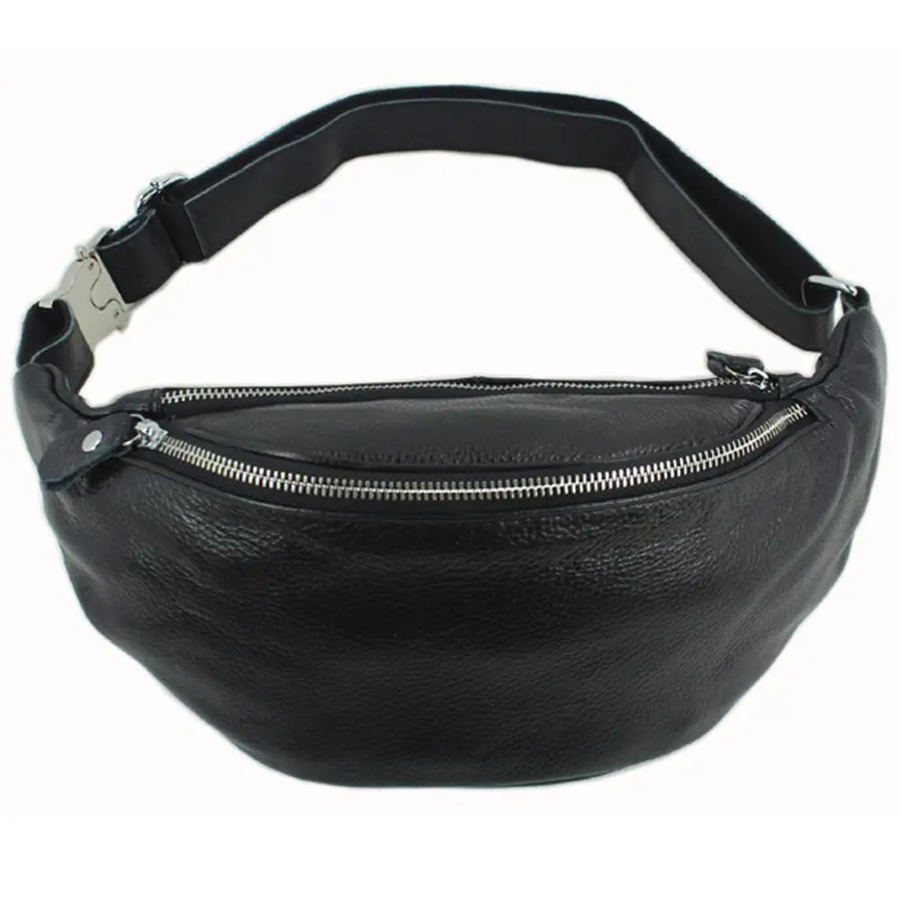 

Fanny Bag Waist Fashion Money Leather Genuine Men Waist Pack Belt Waist Molle Bum Leather For Bag Belt Pochete Pack Pouch Bag