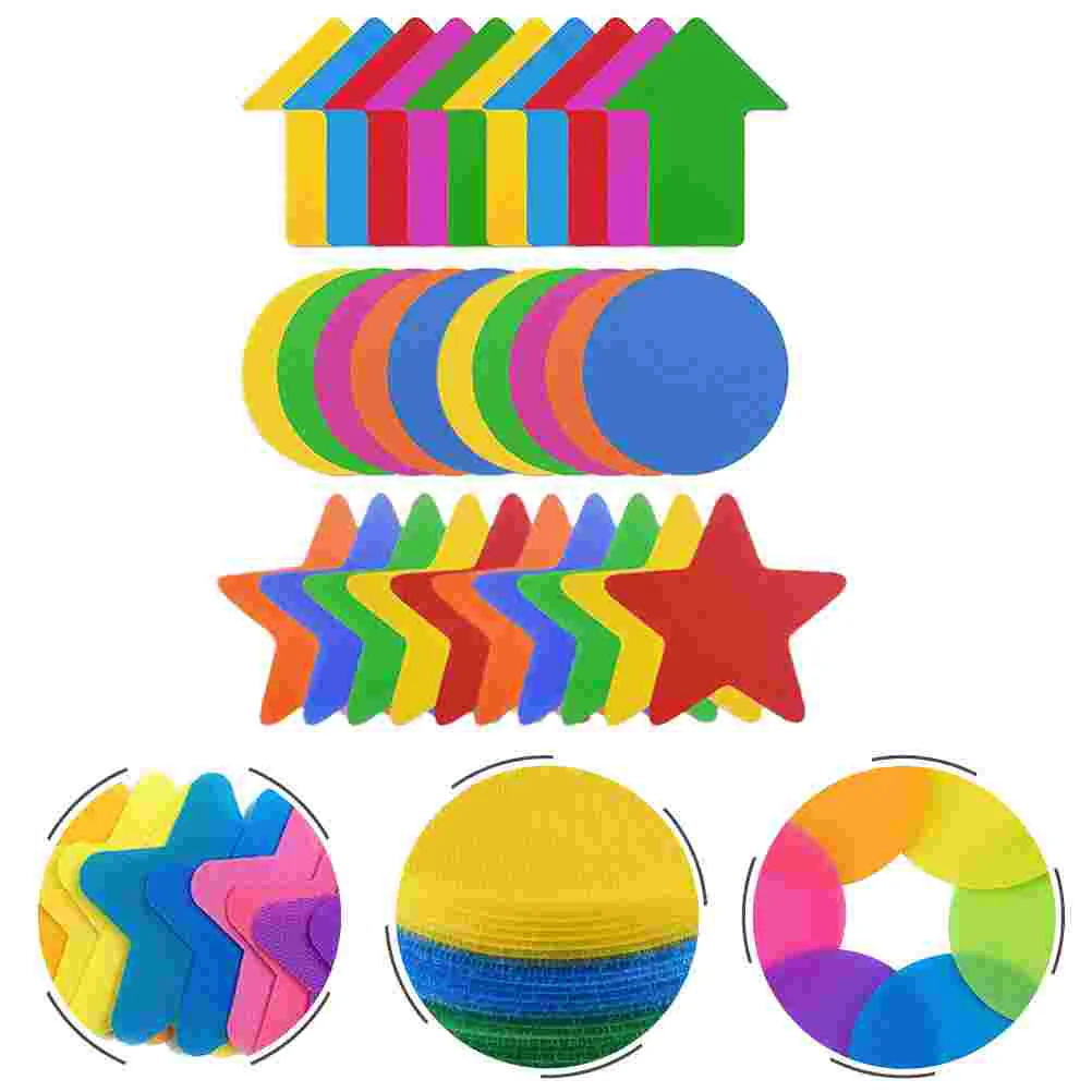 30 Pcs Carpet Markers Circle Stickers Carpet Circles Multicolor Group Floor Carpet Nylon Classroom Sit Circles Child