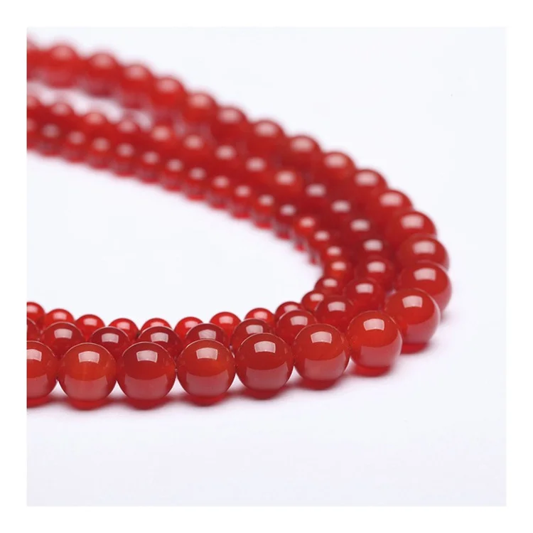 

Fahsion High Quality Natural Red Agate Stone Round Loose Spacer Beads For Jewelry Making Bracelets DIY Earring Accessories Gifts