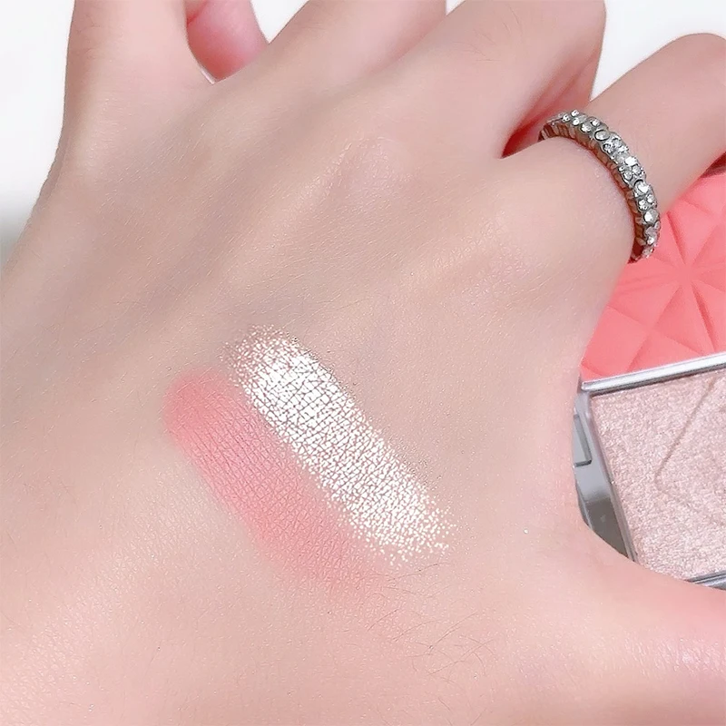 Двухцветная палитра румян 2 в 1 стойкие водостойкие матовые осветляющие румяна