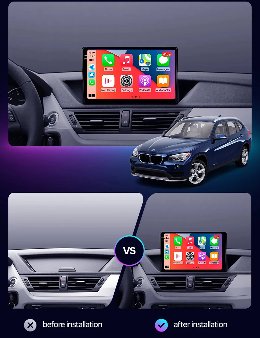 Фото Android 15 для BMW X1 E84 2009-2012 Автомобильный радиоприемник Мультимедиа QLED DSP WIFI Видеоплееры Auto CarPlay 2 din без DVD GPS-навигация №2