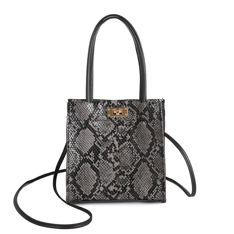 

Serpentine PU Leather Women's Handbag and Purses Designer Shoulder Bag Female Fashion Mini Crossbody Bags Square Small Pocket