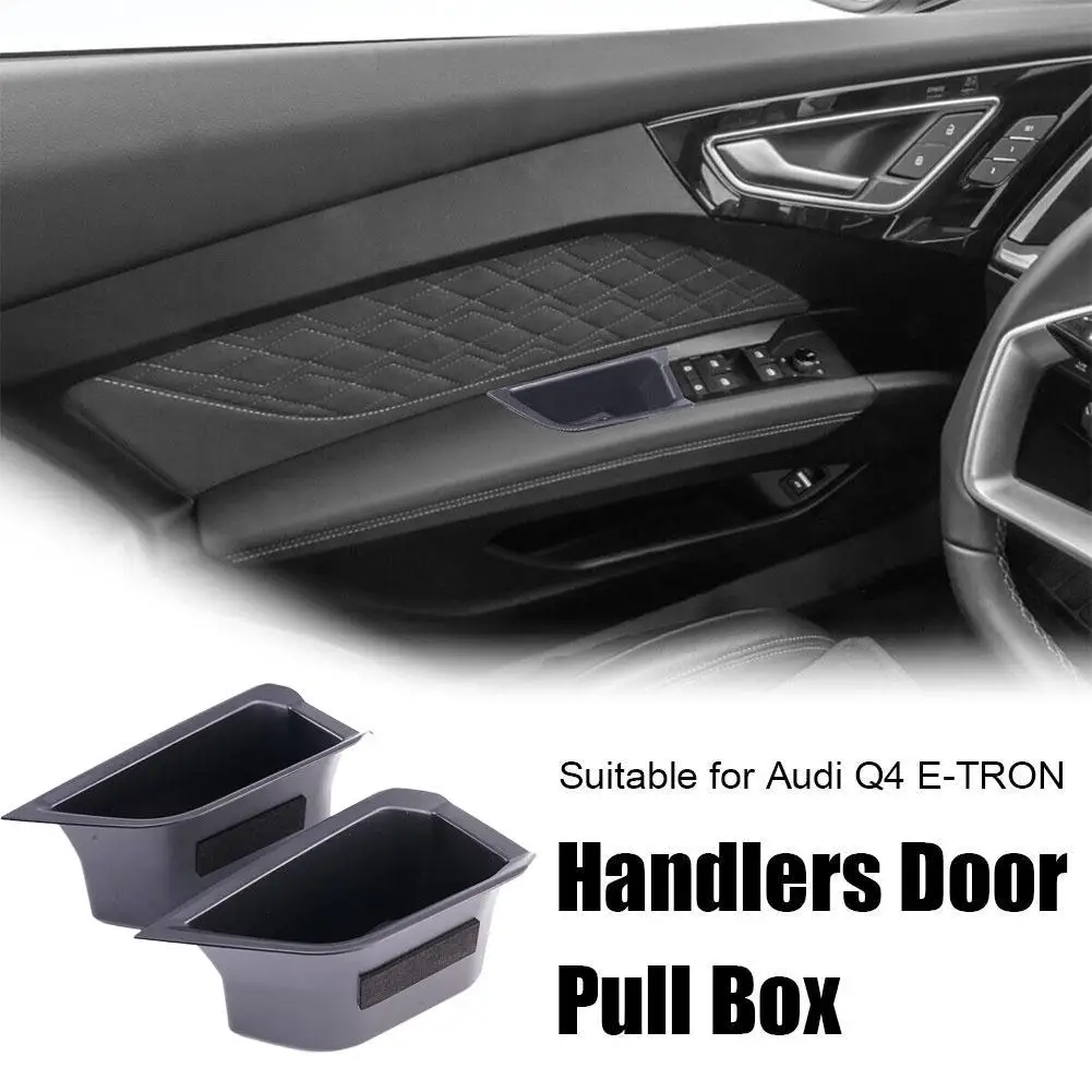 4pcs For Audi Q4 E-tron Front Rear Door Storage Box Handle Armrest Container Car Interior Accessories 1