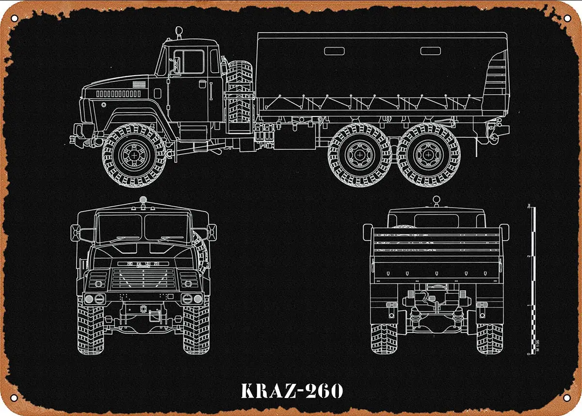 

Металлический жестяной знак KRAZ 260, Настенный декор, мужская пещера, военный веер, подарок для дома, бара, паба, декоративные военные постеры ...