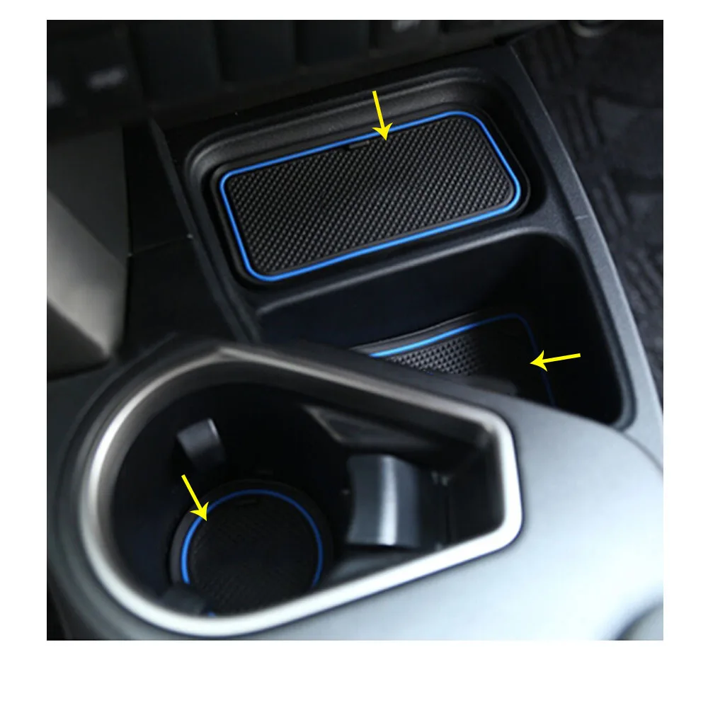 

Car Groove Gate Slot Armrest Storage Rubber Non-Slip Mats Mat Door Stick Pad/Cup 14pcs For Toyota RAV4 2014 2015 2016 2017 2018