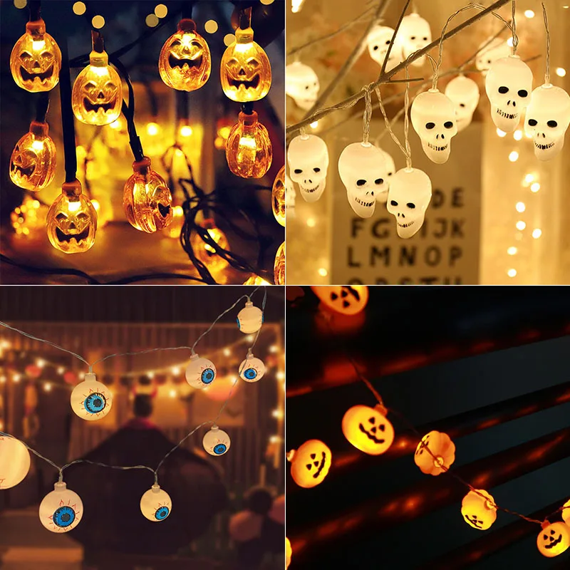

1.5M 10LED Halloween Party Led Light String Bat Party Pumkin Horror Ghost Festival Party Happy Halloween Party Decor For Home