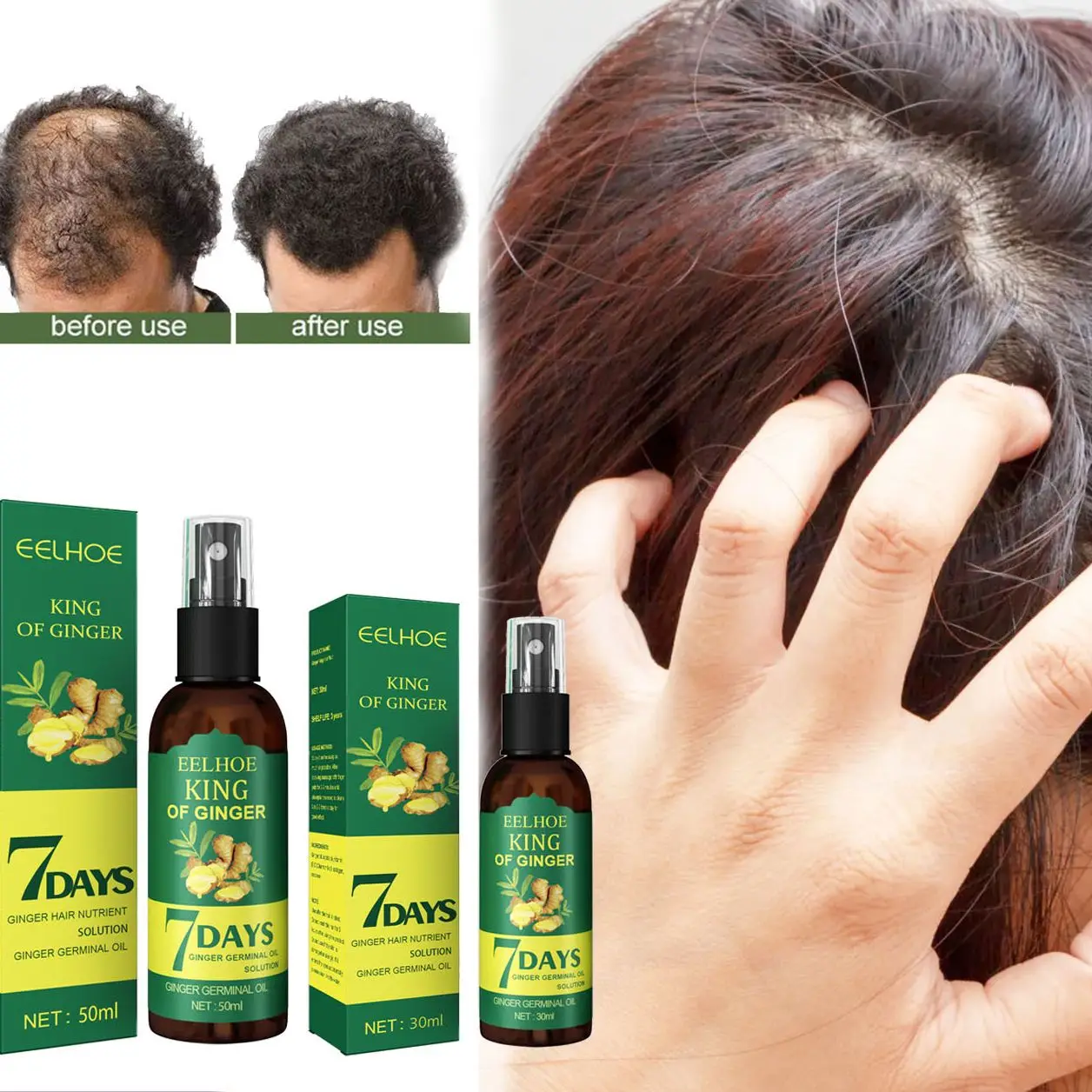 

Hair Care 30ml Ginger spray Hair Growth Liquid Tough Hair Massage Scalp Damage Hair Quality Repair Care Liquid