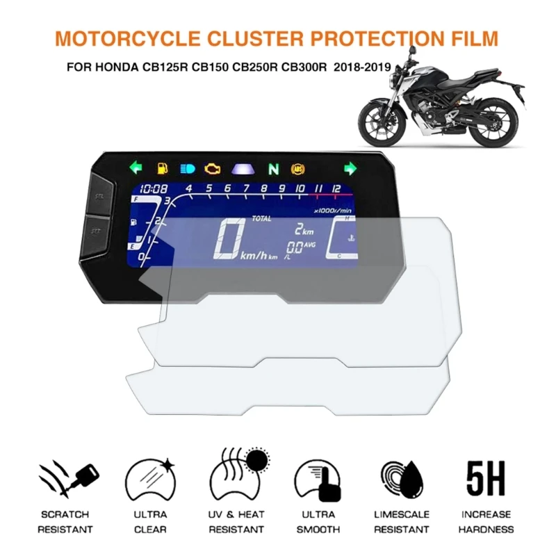 

Motorcycle Accessories Scratch Cluster Screen Dashboard Instrument Film for CB150R CB300R 2018-2019 2-Piece