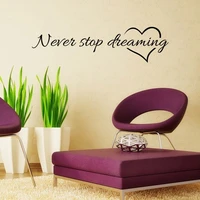 never stop dreaming english new generation carved wall deacls removable personalized creative decorative wall stickers