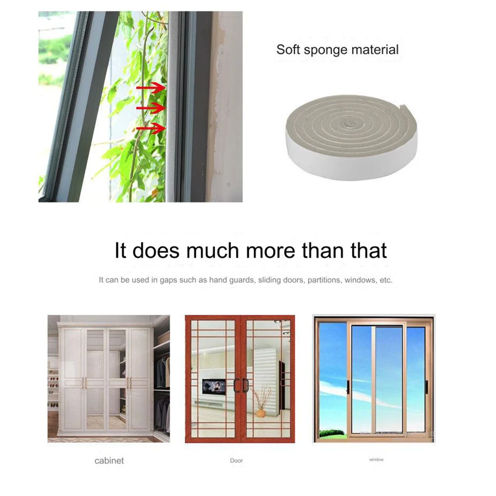 2 м/рулон ветрозащитная уплотнительная лента дверной проем клей