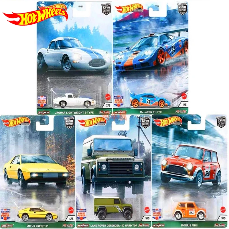 

Original Hot Wheels Premium Car Culture British Horsepower Diecast 1/64 Kids Boys Toys for Children LandRover Mini Birthday Gift