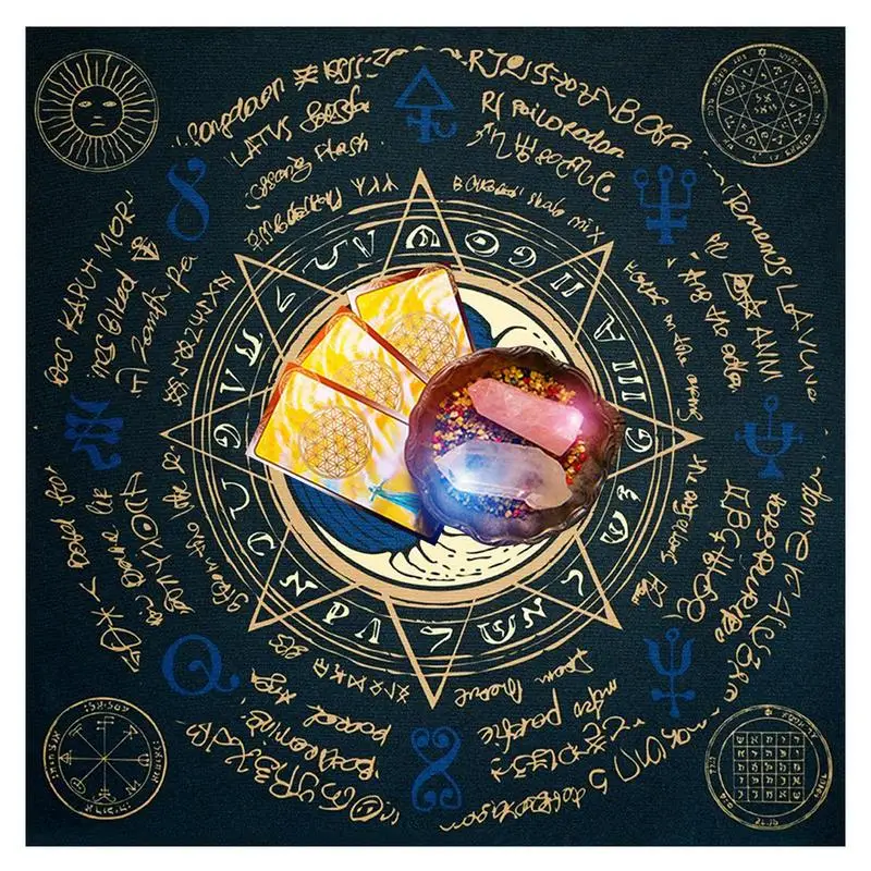 

Celestial Moon Tarot Tablecloth 60x60cm Altar Cloth For Spread Tarot Reading Cloth Witchy Home Decor Square Shape Divination