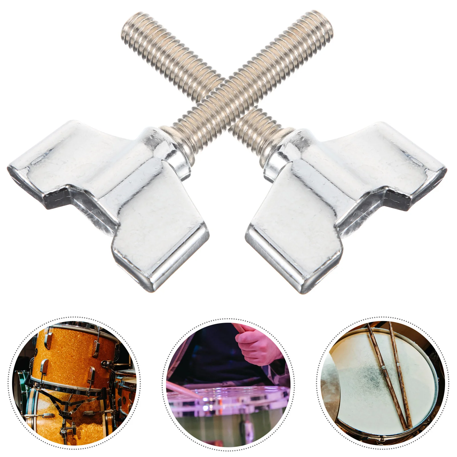 

2 Pcs Drum Screws Nuts Instrument Wing Cymbals Tool Metal Percussion Accessories Parts Drums