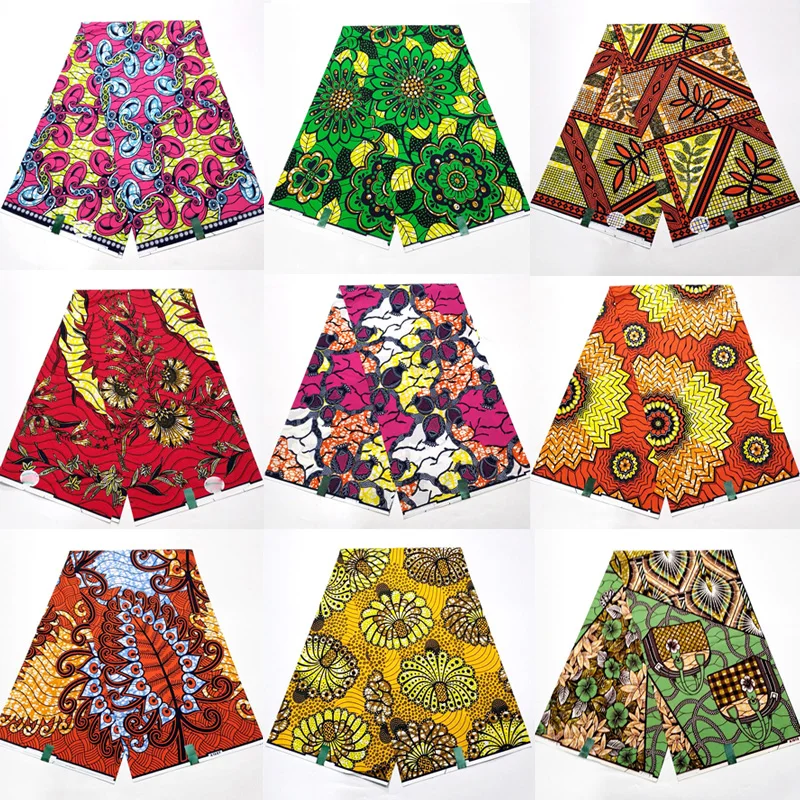 

2022 Newest African Grand super Fabrics Real Wax Soft 100% Cotton Ankara Tissu Sewing For Party Dress Satin Real Pagne Dress