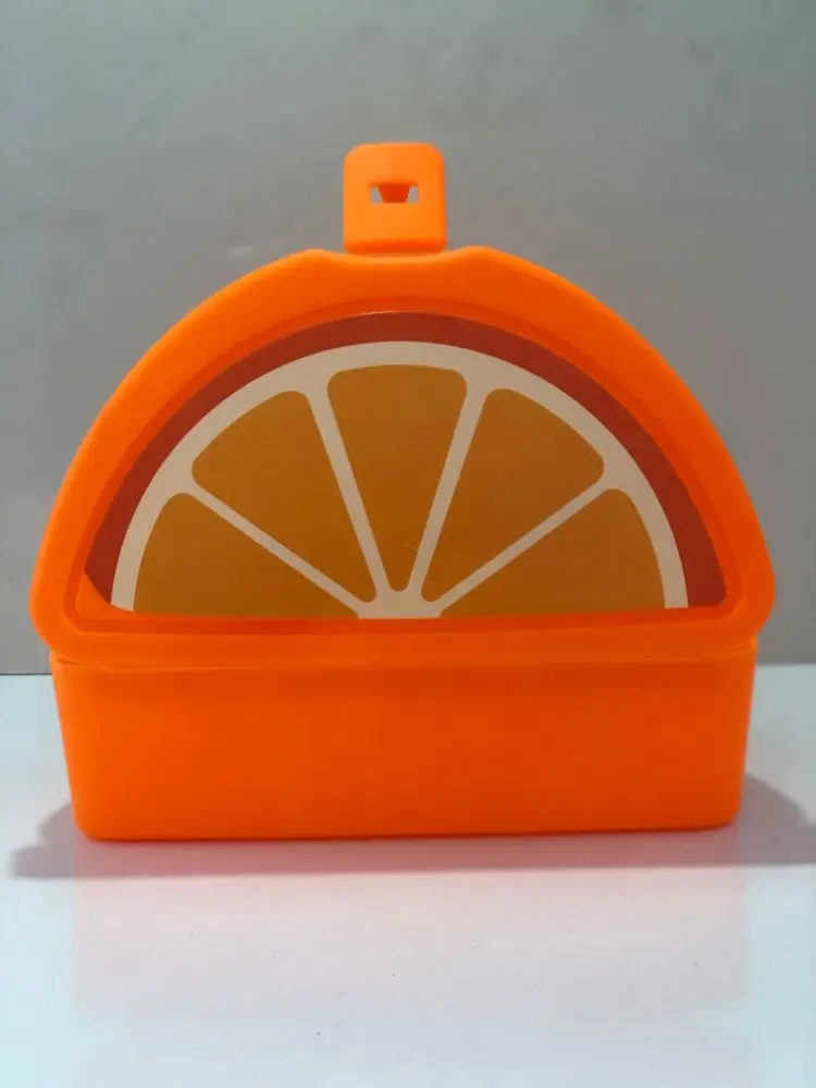 

Orange Pattern Lunch Box Storage Container-Fork Spoon Gift