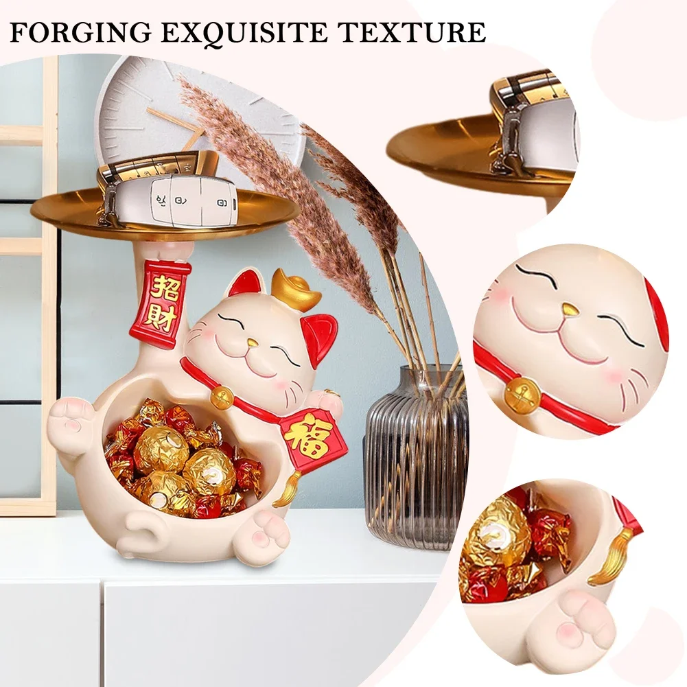 Креативный Лоток Для Хранения Ключей В Неокитайском Стиле С Милым Дизайном Кота