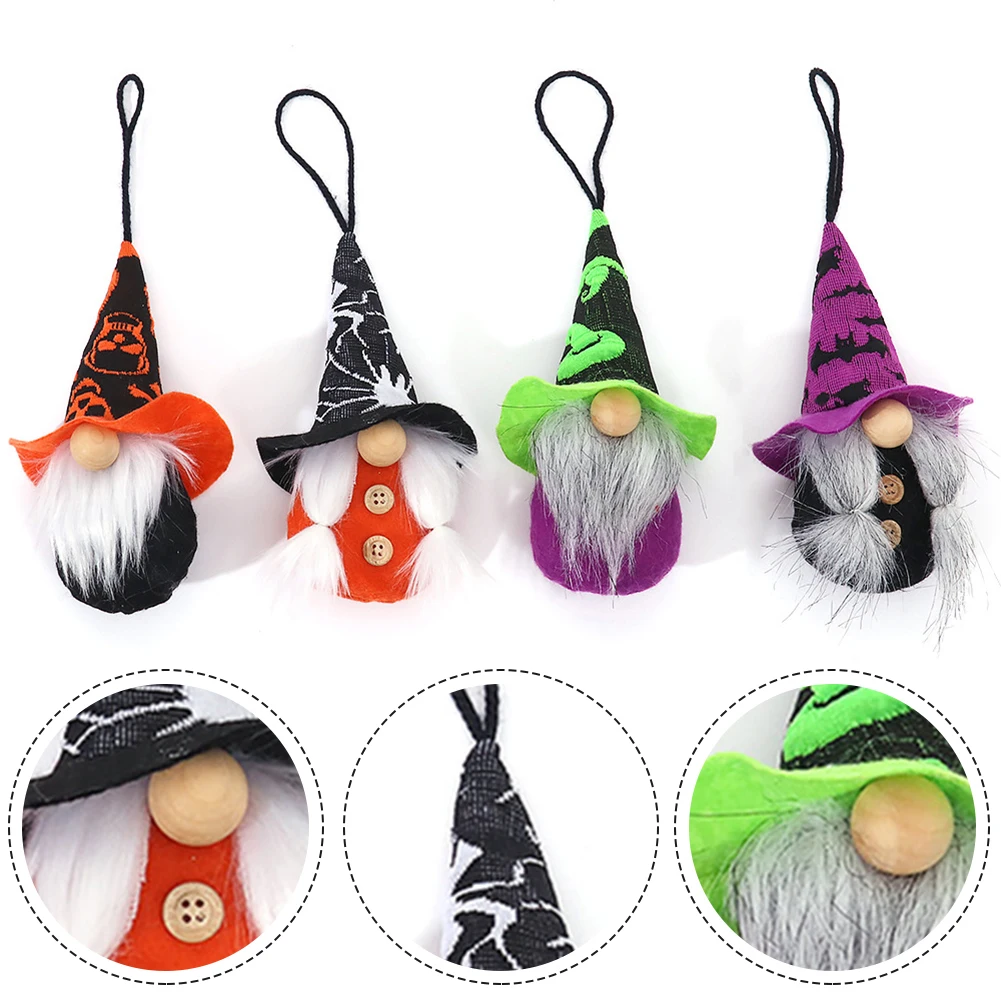 

4pcs Halloween Hanging Decor Halloween Toy Pendant Faceless Doll Halloween Rag Doll Gnome Home Decoration Festival Decor Gift