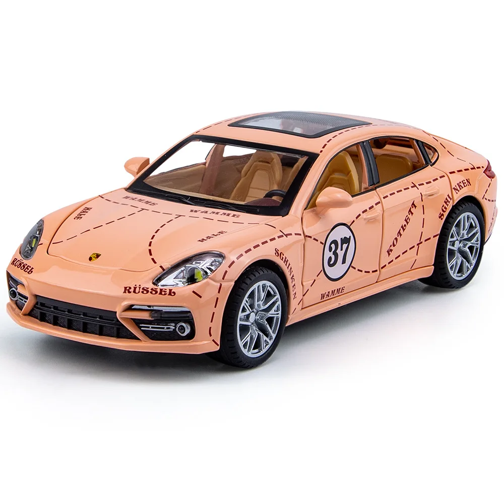 

WELLY 1:24 Porsche Panamera GULF Supercar Alloy Diecasts & Toy Vehicles Metal Toy Car Model Sound and light Collection Kids Toy