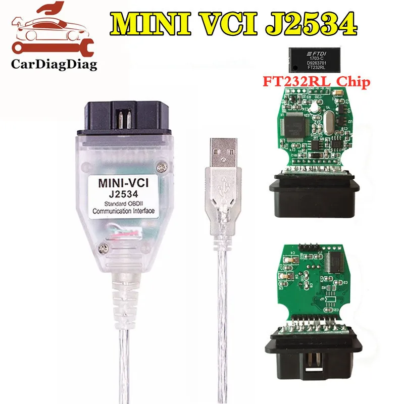 10 шт./партия мини VCI J2534 FTDI FT232RL V18.00.008 кабель для диагностики автомобиля OBD 2 Разъемы сканера для Toyota TIS Techstream