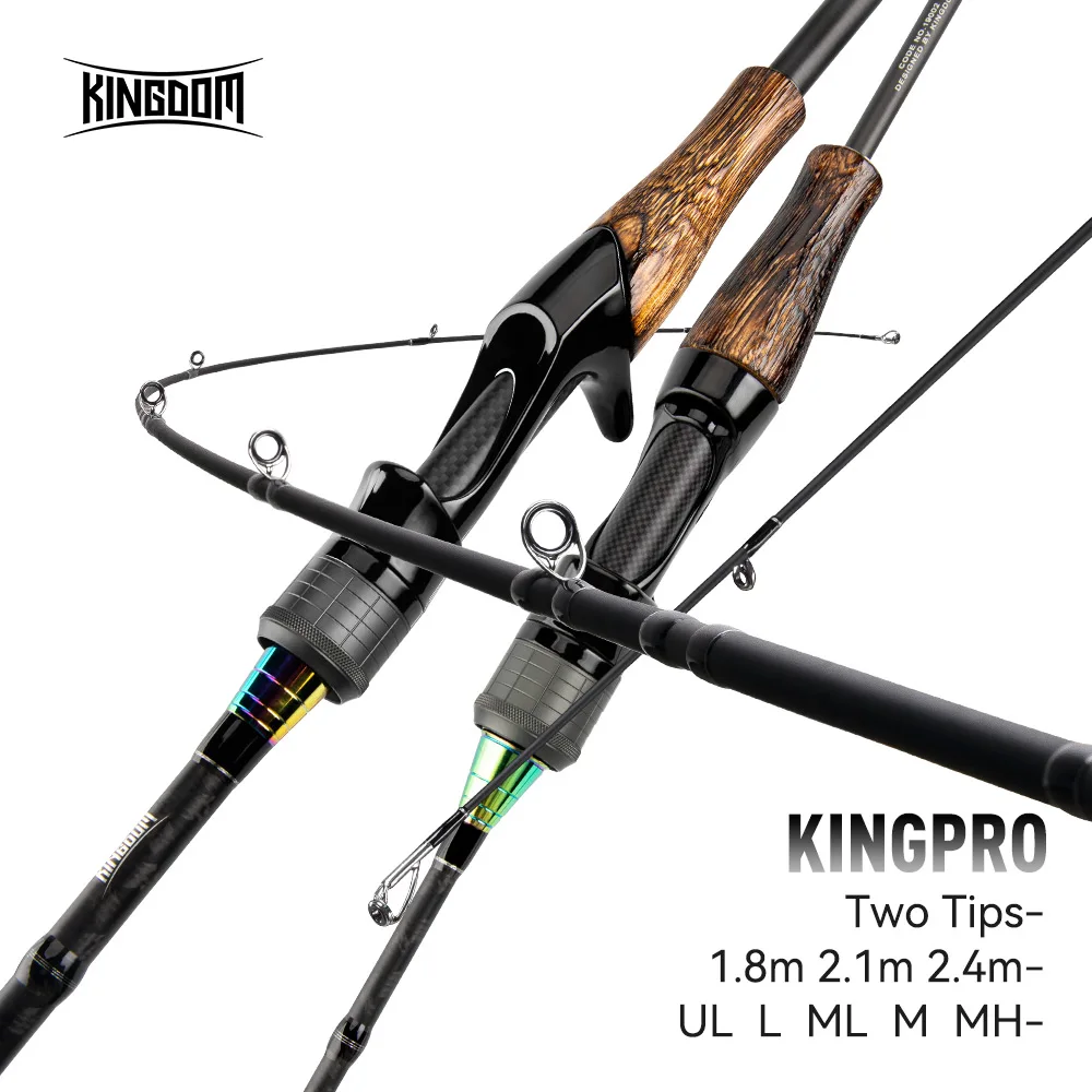 

Kingdom KINGPRO Fishing Rods Spinning Casting Carbon Fiber High Sensitive Rod UL L ML M MH 1.8m 2.1m 2.4m Feeder Rod For Fishing