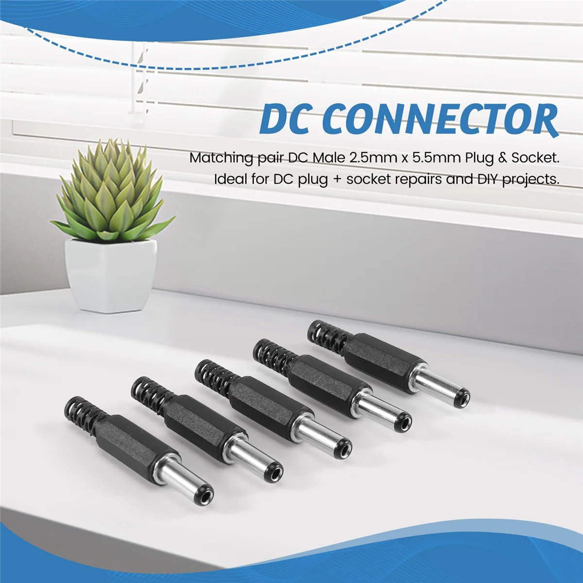 

ABFKL 5 шт. 5,5 мм х 2,5 мм штекер постоянного тока разъем адаптера разъем адаптера