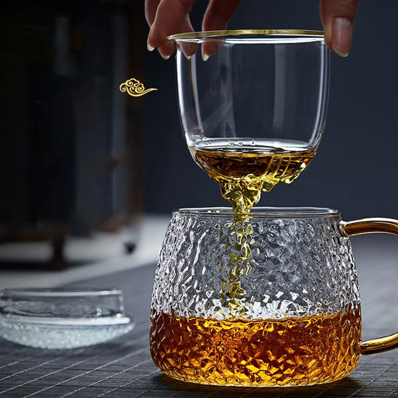 

Бытовая стеклянная чайная чашка для плиты, офисный термостойкий высокотемпературный взрывозащищенный заварочный чайник для молока, Роза