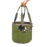 bucket organizer pouch storage bag portable organizer bag carrier gardening storage tote with interior exterior side pockets