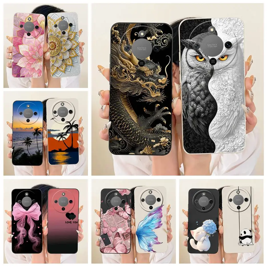 Фото Чехол для Honor Magic 8 Lite Honor X9d MTN-NX1 Cool Dragon Painted Cover Мягкий чехол из ТПУ для телефона Honor X70 X 70 HonorX9d 5G Shell №1