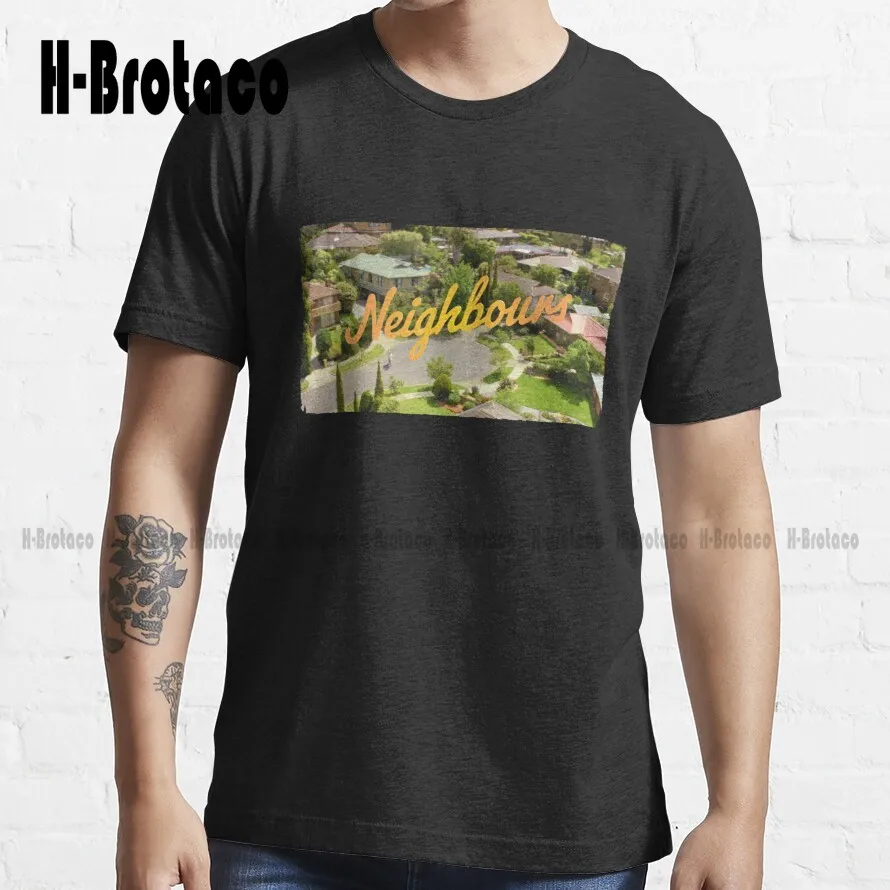 

Classic Neighbours Logo Trending T-Shirt Black T Shirt High Quality Cute Elegant Lovely Kawaii Cartoon Sweet Cotton Tee Shirts