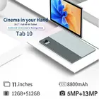 Новинка 2022, умный планшет Samsung с HD экраном, 12 Гб ОЗУ + 512 Гб ПЗУ, 10,1 дюйма, Android 11, 4Gтелефон с функцией Wi-Fi