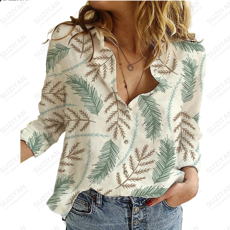 

New hot selling fashion 3D printing women's long sleeved shirt street button cardigan loose casual comfortable chiffon shirt