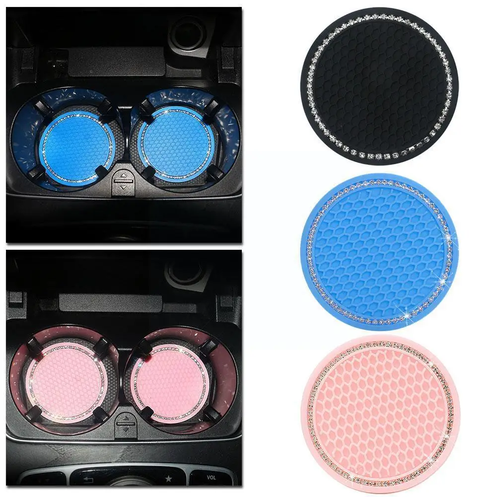 

2pcs Car Coaster Water Cup Bottle Anti-slip Pad Mat Holder Silicone For Interior Decoration Car Styling Accessories T4T0