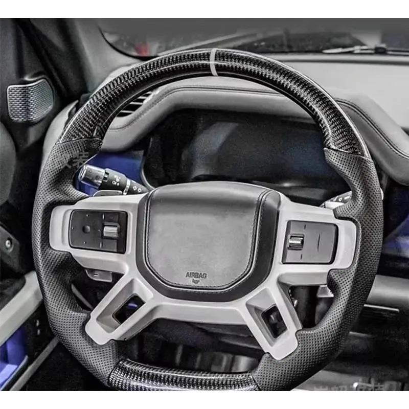 Руль из углеродного волокна с подогревом подходит для Land Rover Defender L663 замшевый